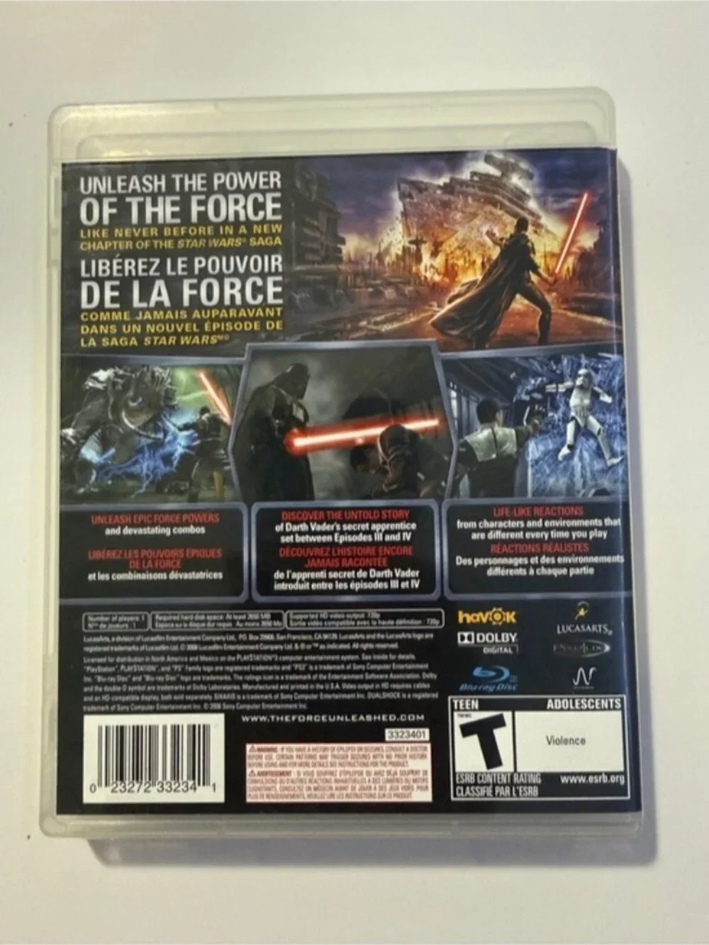Star Wars The Force Unleashed PS3 Game – Complete in Box
